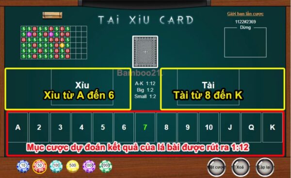 Giao Diện Game Tài Xỉu 1 Lá Bài BamBoo21