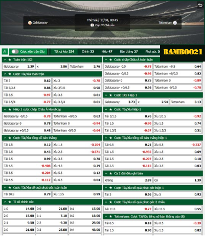 Galatasaray vs Tottenham, 0h45 ngày 8/11/2024
