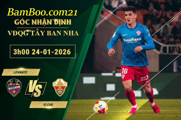 Soi kèo Levante vs Elche, 3h00 ngày 24/1/2026